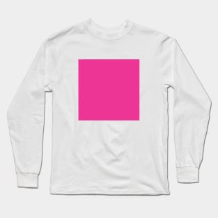 Solid Flirt hot Pink Monochrome Minimal Design Long Sleeve T-Shirt